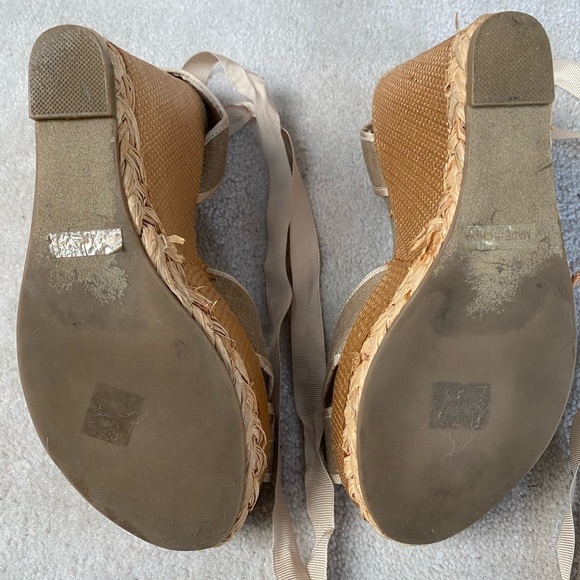 Lovely, platform espadrille wedges. Wrap ankle strap. Back height 5” front 1.75” - Picture 3 of 9